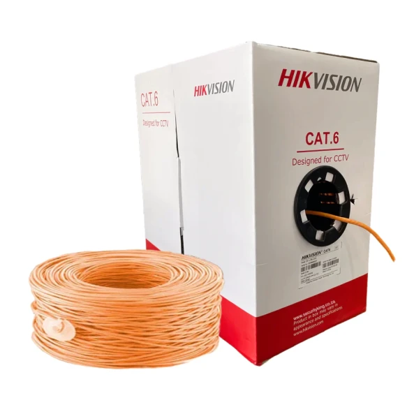 Hikvision 305 m CAT6 UTP Network Cable (Solid Copper, 0.55 mm, Orange)