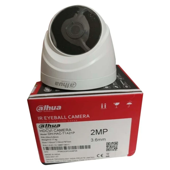 Dahua 2MP 2.8mm Do IR Eyeball Camera  DH-HAC-T1A21P